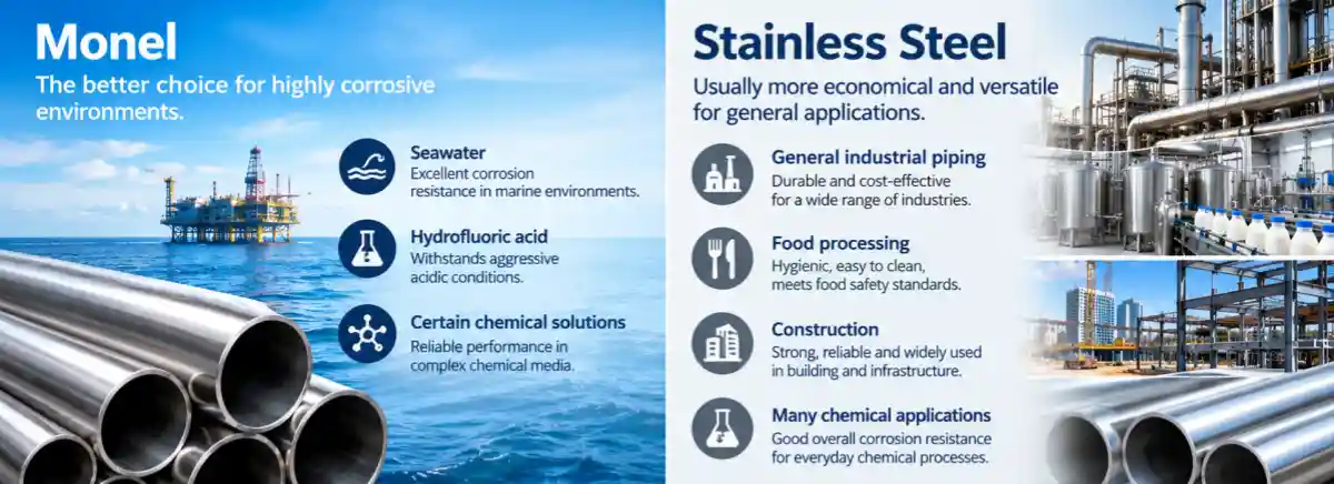 Monel for Marine and stainless steel for general industrial piping Monel for Marine and stainless steel for general industrial piping