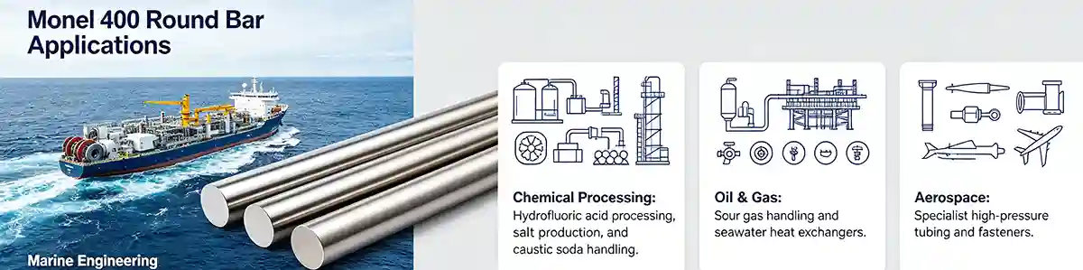 ASTM B164 Monel 400 Round Bar Applications for Marine Engineering ASTM B164 Monel 400 Round Bar Applications for Marine Engineering