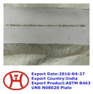 ASTM B463 UNS N08020 Пластина